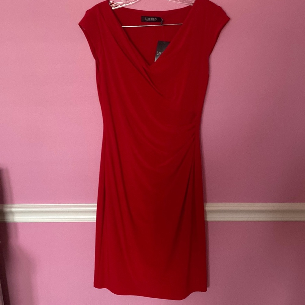 Ralph Lauren +  Red Womens Dress + size 4 +new w tags